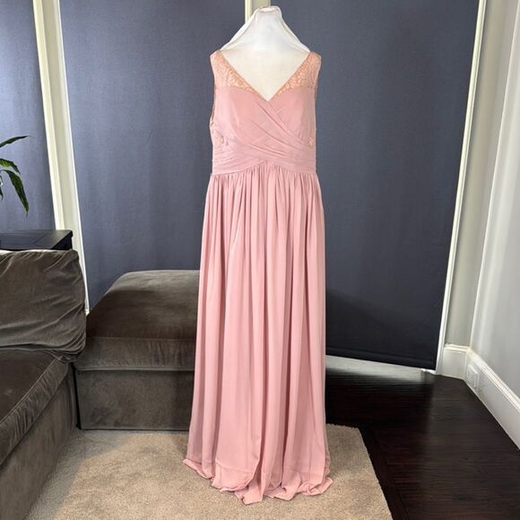 Liposa Dresses & Skirts - Women’s Pink Chiffon Full Length Mother of Bride Bridesmaid Formal Dress 16 NWT